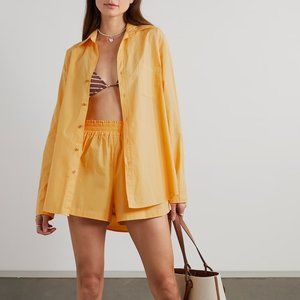 Faithfull the Brand Orange Button Down Shirt NWT